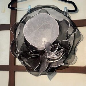 Carmel Hat.  Elegant Black & White Organza Fashion Hat